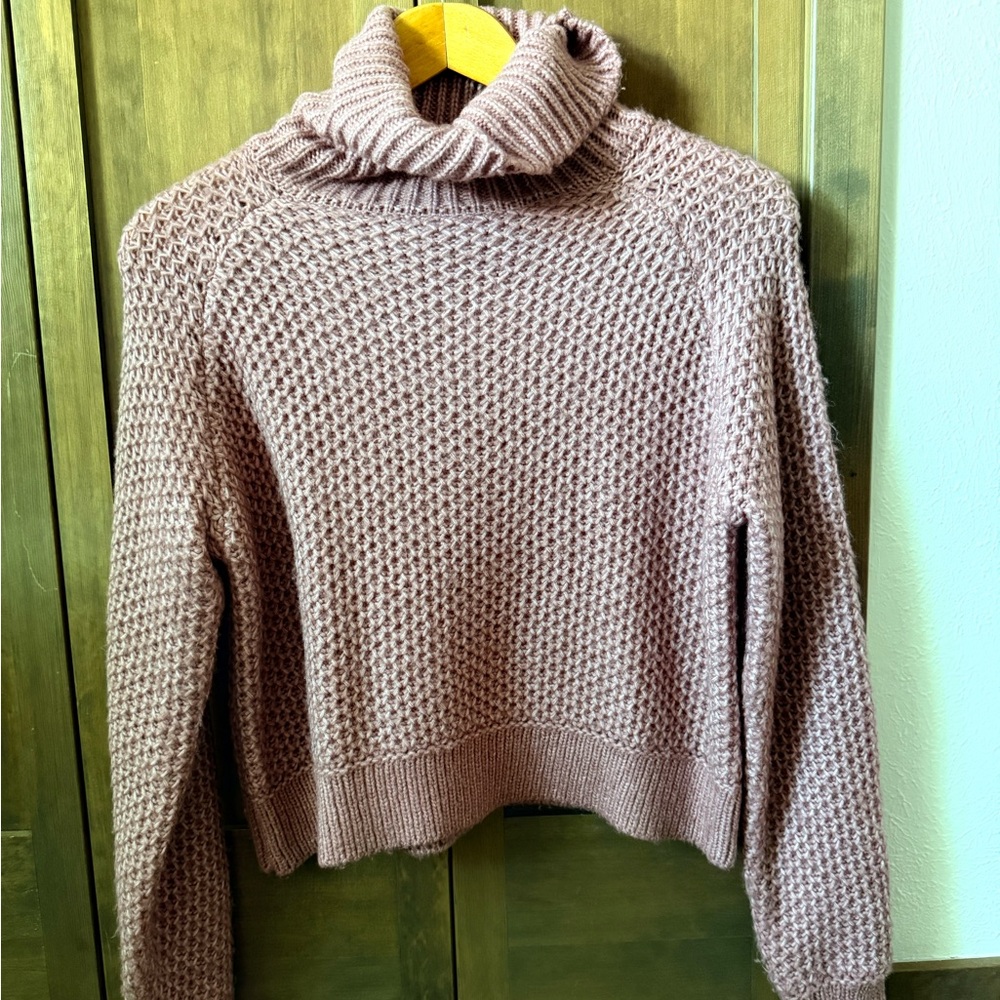 Zenana Outfitters Pink Cowl Neck Sweater